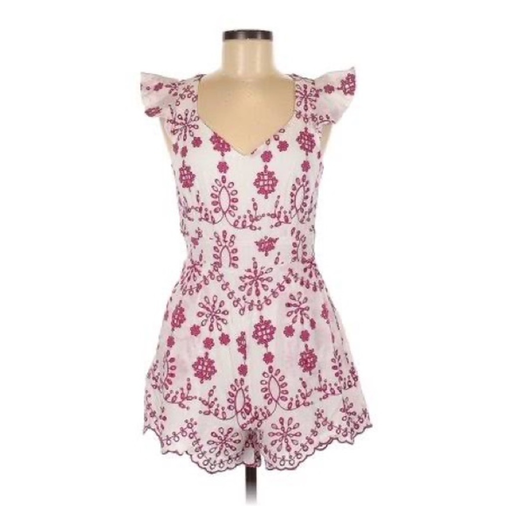 June & Ivy Pink Eyelet Romper